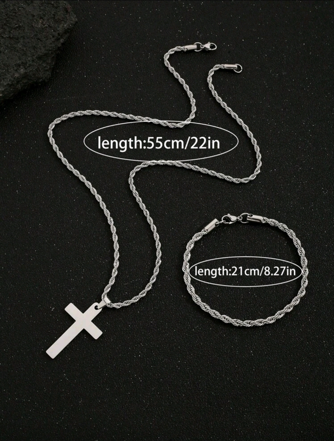 CADENA DE CRUZ Y PULSERA C21